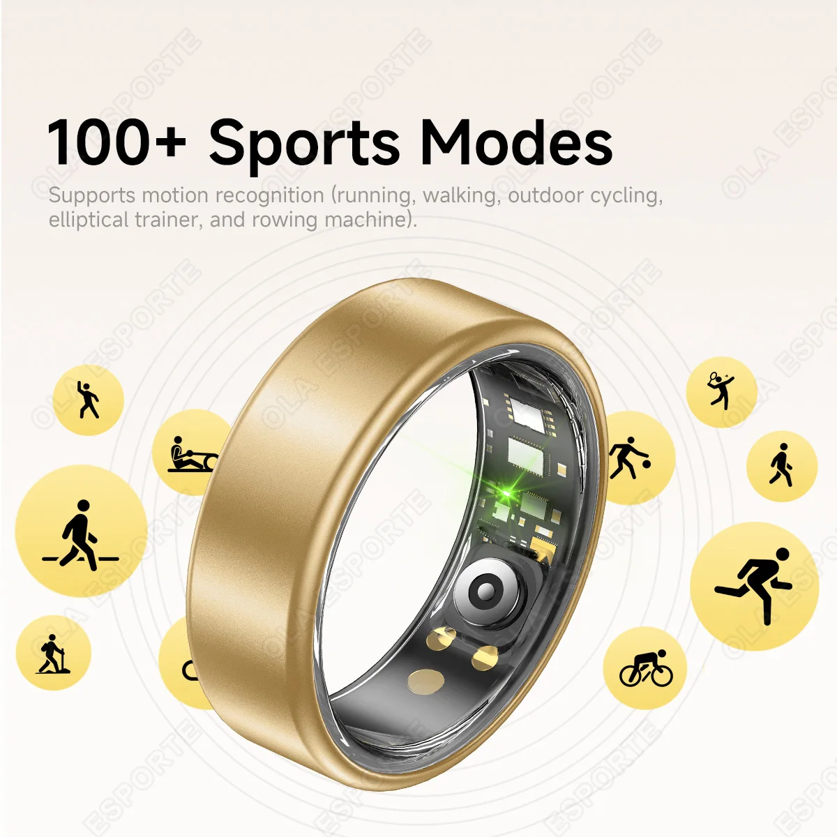 Smart Ring , Waterproof Fitness Tracker, Sleep Monitoring, Pedometer, Calories Counter, IPhone / Android compatible - Image 3