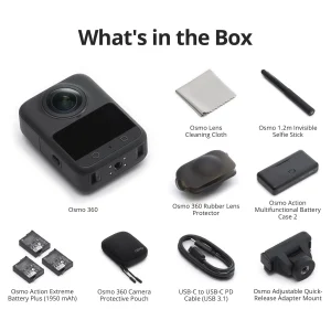 Osmo 360 Camera ,1-Inch 360° Imaging 8K Video 105GB Storage 120MP Photo 100-Min 8K Recording 360 Action Camera - Thumbnail Image 9