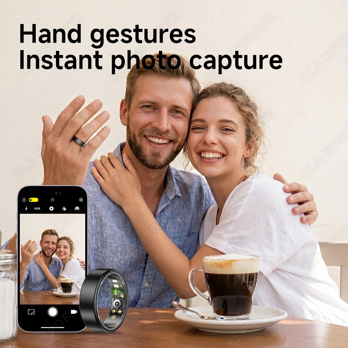 Smart Ring , Waterproof Fitness Tracker, Sleep Monitoring, Pedometer, Calories Counter, IPhone / Android compatible - Image 8
