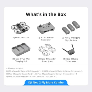 DJI Neo 2 Fly More Combo w/ RC-N3, 4K Camera Drone for Beginners, Stable Digital Transmission, 3 Batteries - Thumbnail Image 8