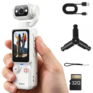 Ultra HD 4K Camcorder, 32GB Memory Card Tripod, Anti-Shock Stabilization, 180° Flip Screen, Auto Focus ,Rechargeable - Thumbnail Image 9