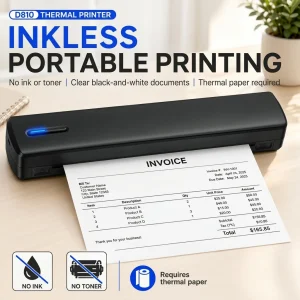 Portable A4 Thermal Printer Inkless Wireless D810 300DPI 1500mAh BT USB Type-C For Android/ iOS