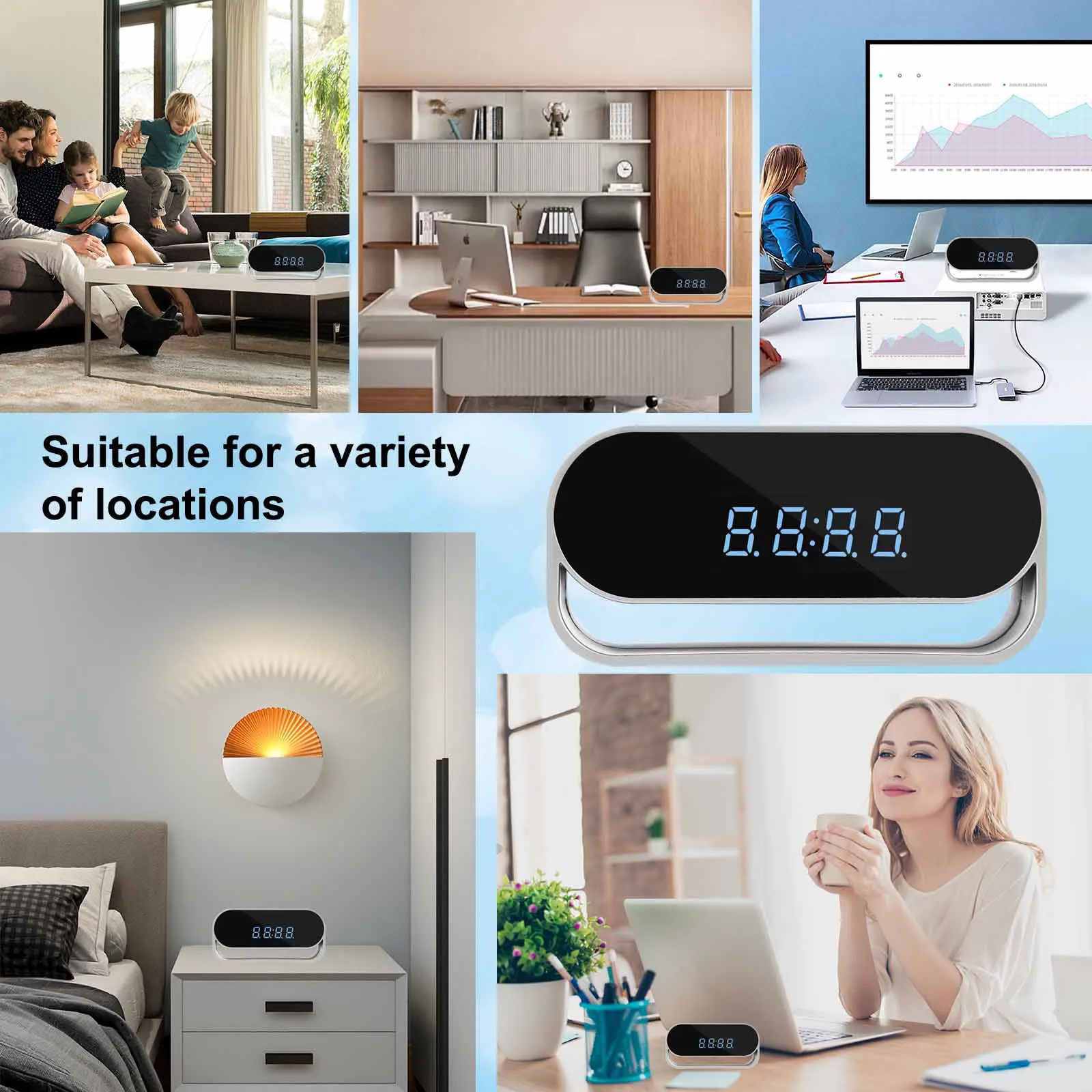 4K HD Camera Clock - Covert Surveillance Camera with WiFi, Night Vision, Motion Detection, Remote View, Recording, - Image 3