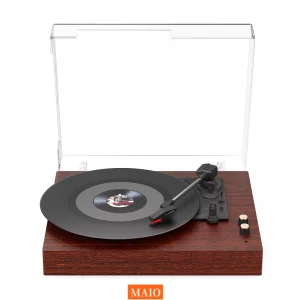 Maio Belt-Driven Vintage Gramophone, Vinyl Record, Turntable, High-Fidelity Stereo, Built-In Speaker, 3-Speed - Thumbnail Image 8