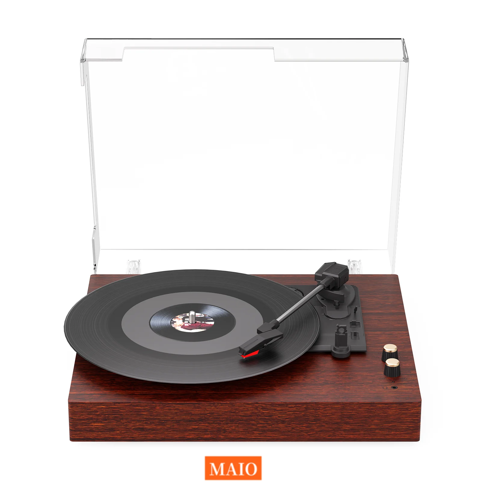 Maio Belt-Driven Vintage Gramophone, Vinyl Record, Turntable, High-Fidelity Stereo, Built-In Speaker, 3-Speed - Image 8