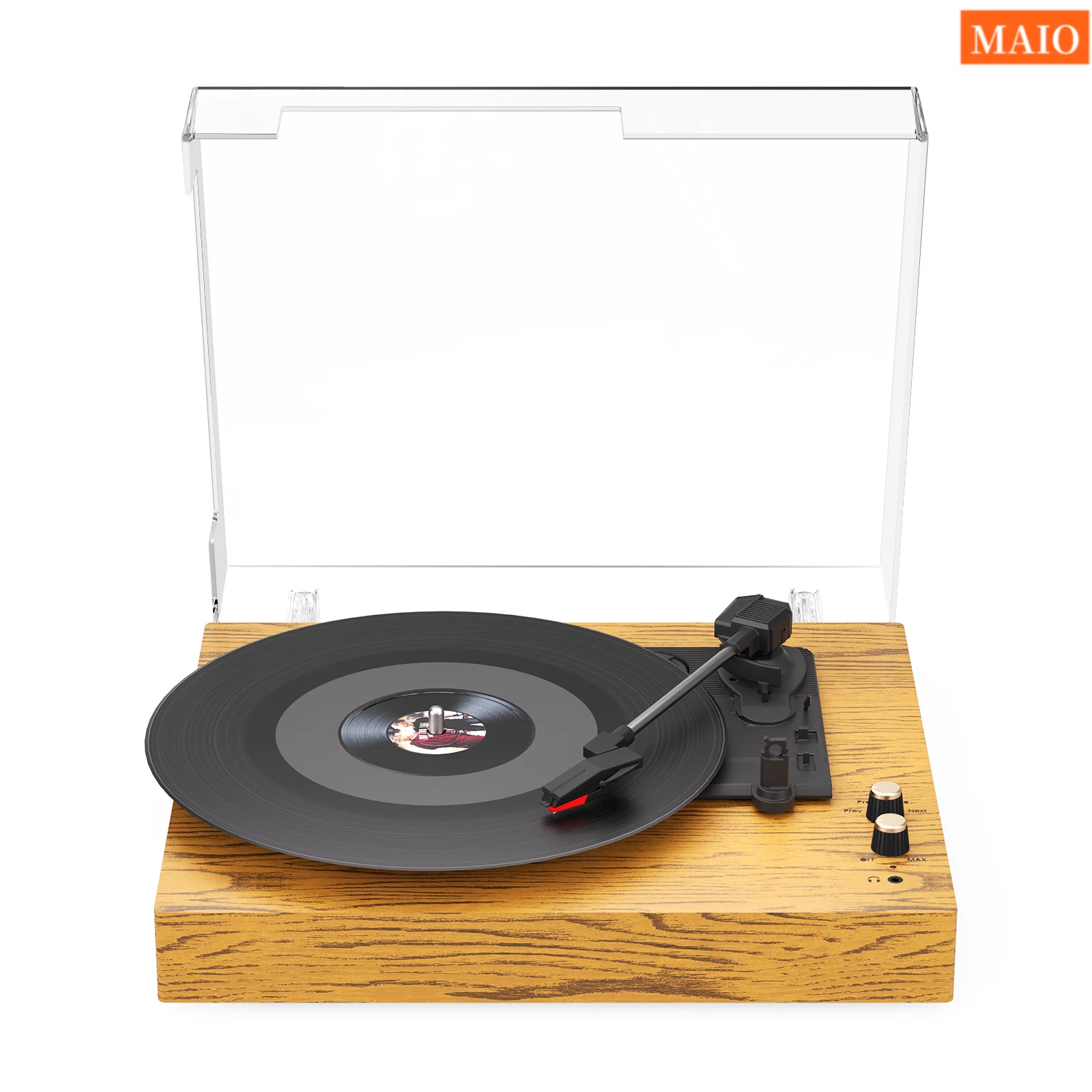 Maio Belt-Driven Vintage Gramophone, Vinyl Record, Turntable, High-Fidelity Stereo, Built-In Speaker, 3-Speed - Image 7