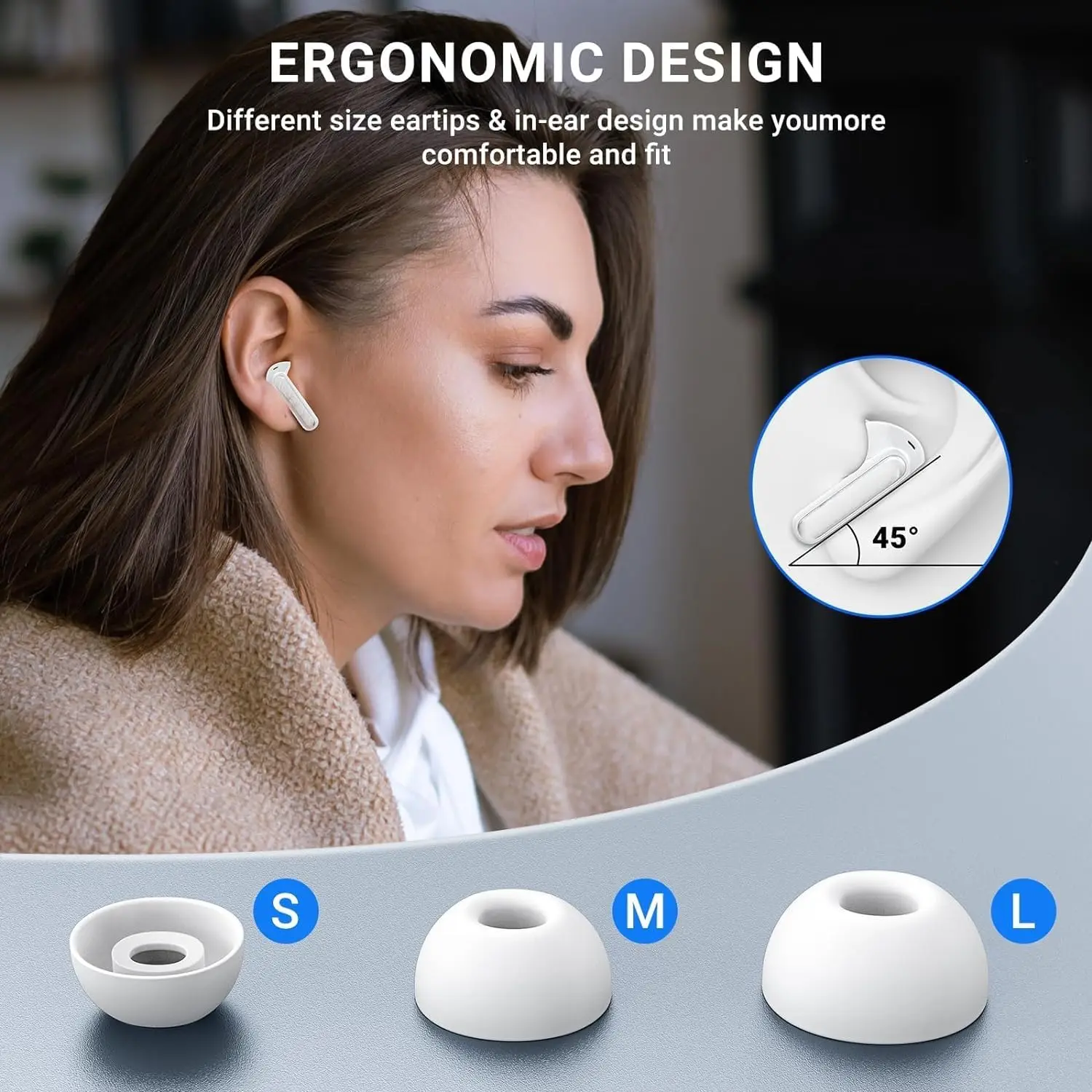 Bluetooth Wireless Earbuds Heart Rate Monitoring, Active Noise Cancellation Headphones, Waterproof , For IPhone IOS Smartphone, - Image 6