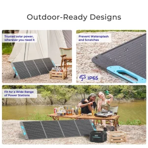 200W Portable Solar Panel, Waterproof Foldable Solar Panel Power Backup, Solar Charger for Power Station RV Camping - Thumbnail Image 2