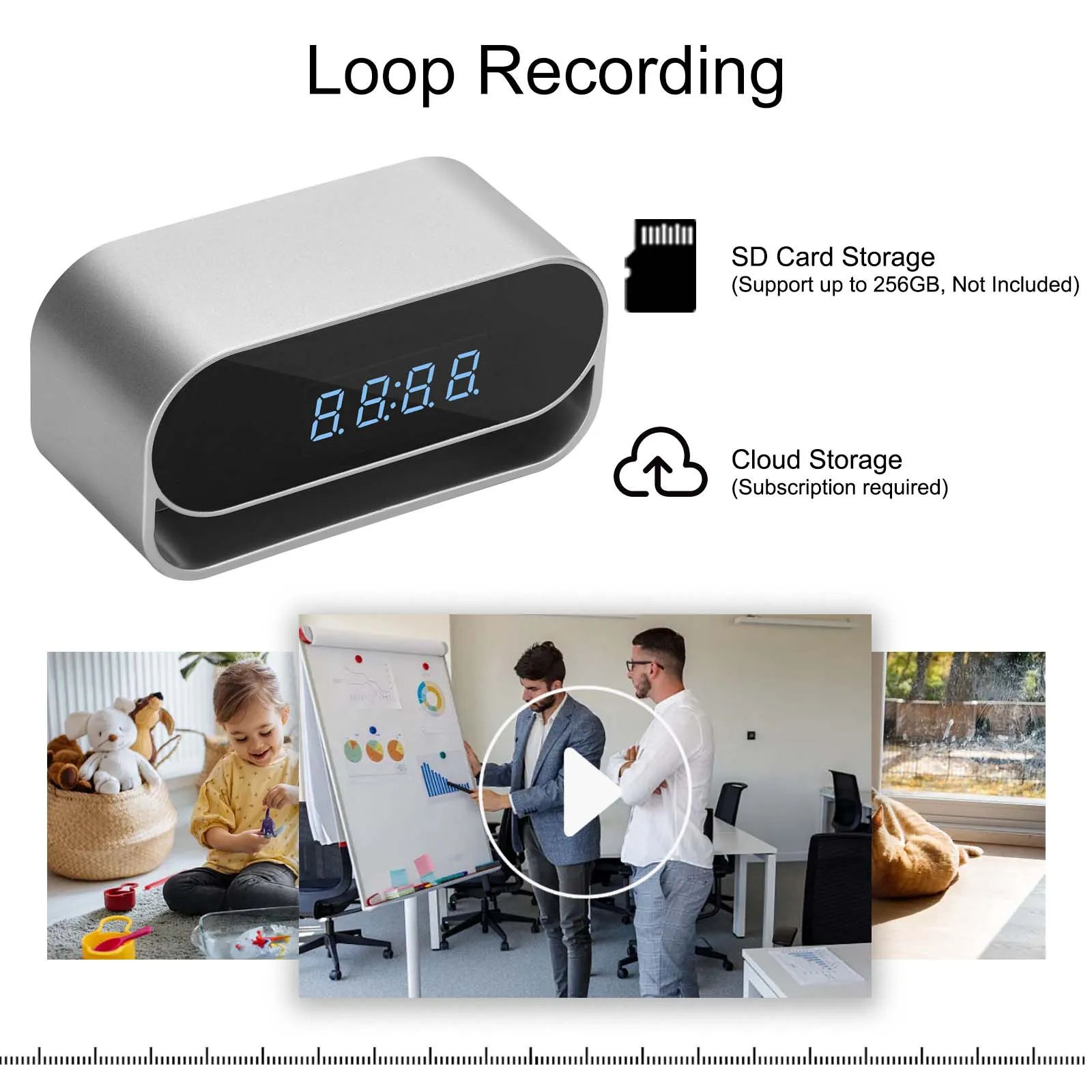 4K HD Camera Clock - Covert Surveillance Camera with WiFi, Night Vision, Motion Detection, Remote View, Recording, - Image 5
