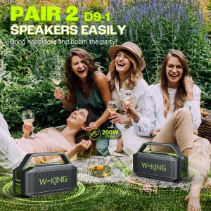 Bluetooth Speaker, 100W,Peak 60W Portable Speaker, Waterproof, Outdoor Party Large Boombox 2 Subwoofer, Deep Bass - Thumbnail Image 4