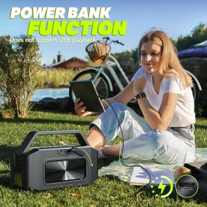Bluetooth Speaker, 100W,Peak 60W Portable Speaker, Waterproof, Outdoor Party Large Boombox 2 Subwoofer, Deep Bass - Thumbnail Image 3