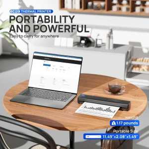 Portable A4 Thermal Printer Inkless Wireless D810 300DPI 1500mAh BT USB Type-C For Android/ iOS - Thumbnail Image 5