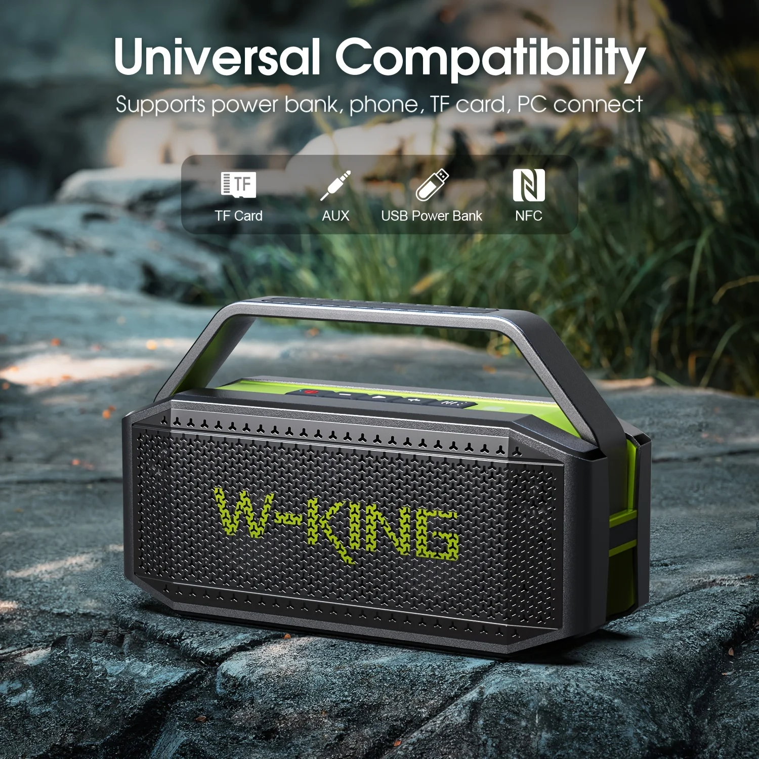 Bluetooth Speaker, 100W,Peak 60W Portable Speaker, Waterproof, Outdoor Party Large Boombox 2 Subwoofer, Deep Bass - Image 6