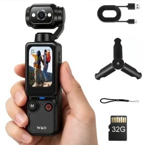 Ultra HD 4K Camcorder, 32GB Memory Card Tripod, Anti-Shock Stabilization, 180° Flip Screen, Auto Focus ,Rechargeable - Thumbnail Image 10