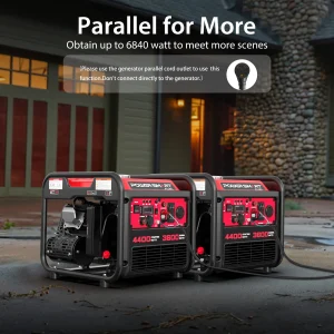 PowerSmart 4400W Inverter Generator, 3600W Rated Gas Powered, Portable, 223cc 120V 30A for Home Backup, Emergency Power - Thumbnail Image 8
