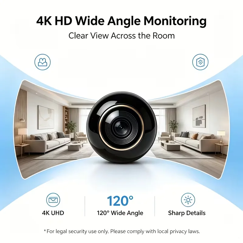Mini WiFi Monitoring Camera 4K High Definition Infrared Night Vision, Motion Detection Two-Way Audio, 24/7 Recording - Image 4