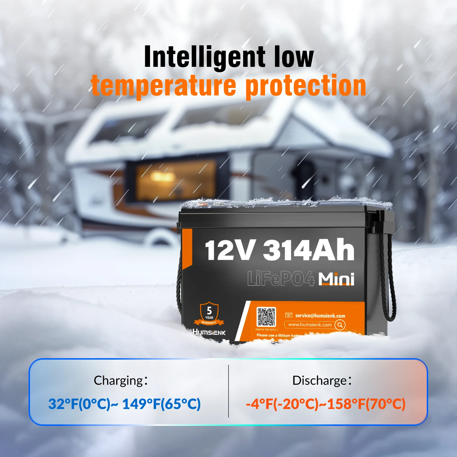 12V 314Ah LiFePO4 Battery Capacity 4019Wh 200A BMS Up 15000 Cycles Low-Temp Protection, RV Camper/Cabin/Portable Power Station/Solar Energy Storage/5-Year Warranty - Image 1