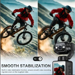 Ultra HD 4K Camcorder, 32GB Memory Card Tripod, Anti-Shock Stabilization, 180° Flip Screen, Auto Focus ,Rechargeable - Thumbnail Image 4