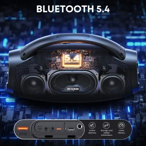 330W Peak Wireless Boom Box Large Bluetooth Speaker 7.5" Subwoofer/IPX7 Waterproof Party Massive Bass for Outdoors - Thumbnail Image 4