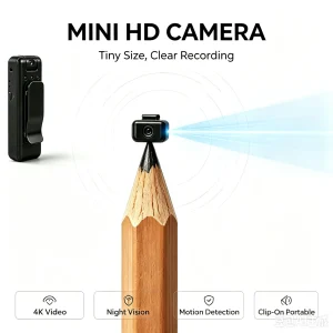 Mini Body Camera 4K HD Video Recorder, 360° Rotatable Lens, Night Vision Motion Detection, Clip-on - Thumbnail Image 4
