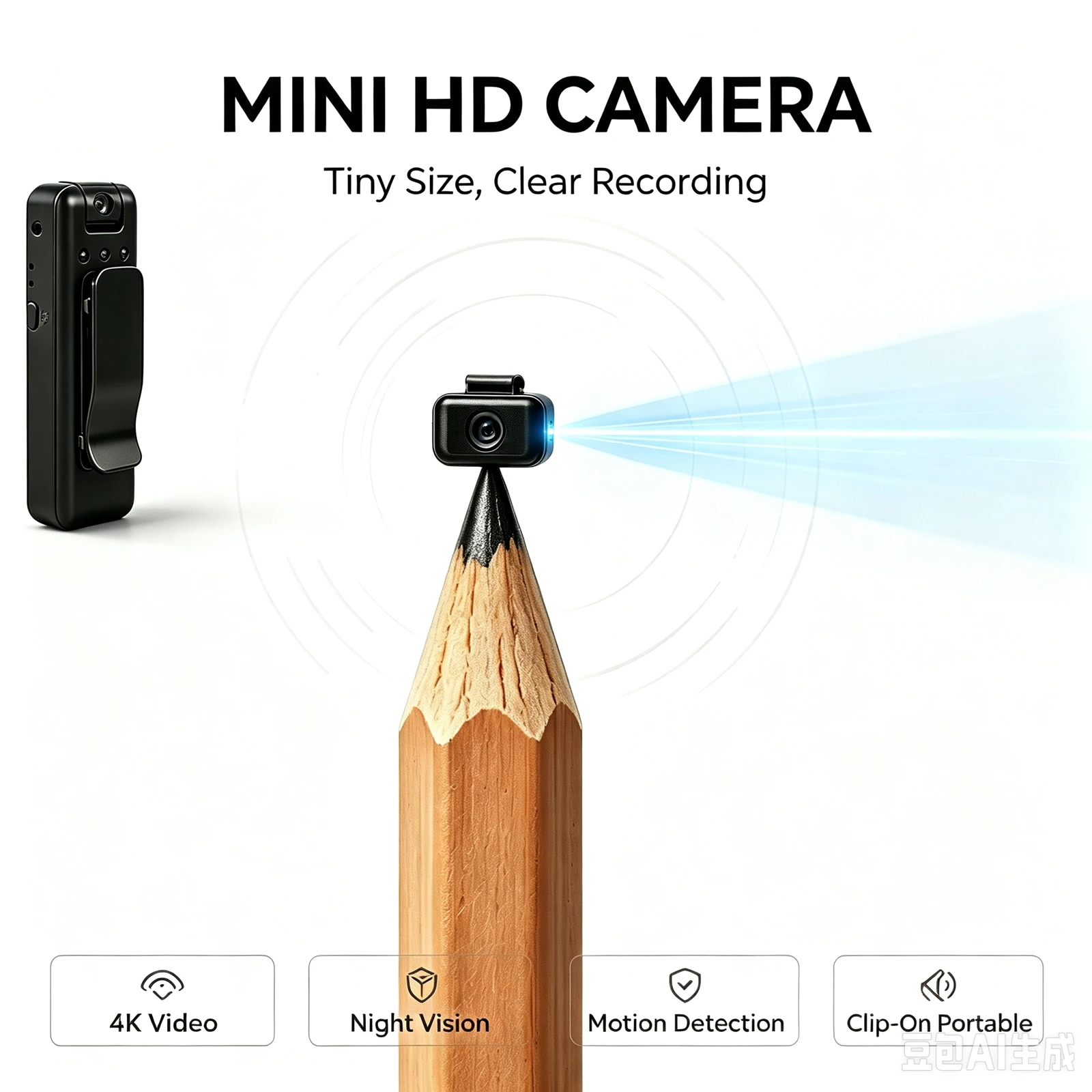Mini Body Camera 4K HD Video Recorder, 360° Rotatable Lens, Night Vision Motion Detection, Clip-on - Image 4
