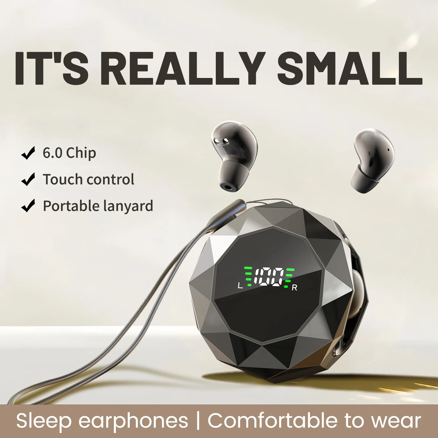 Mini Sleep Earbuds for Side Sleepers, Bluetooth, In-Ear, Noise Reduction, Ultra Small, Comfortable - Image 3