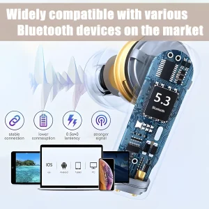 Bluetooth Wireless Earbuds Heart Rate Monitoring, Active Noise Cancellation Headphones, Waterproof , For IPhone IOS Smartphone, - Thumbnail Image 5