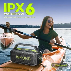 Bluetooth Speaker, 100W,Peak 60W Portable Speaker, Waterproof, Outdoor Party Large Boombox 2 Subwoofer, Deep Bass - Thumbnail Image 5