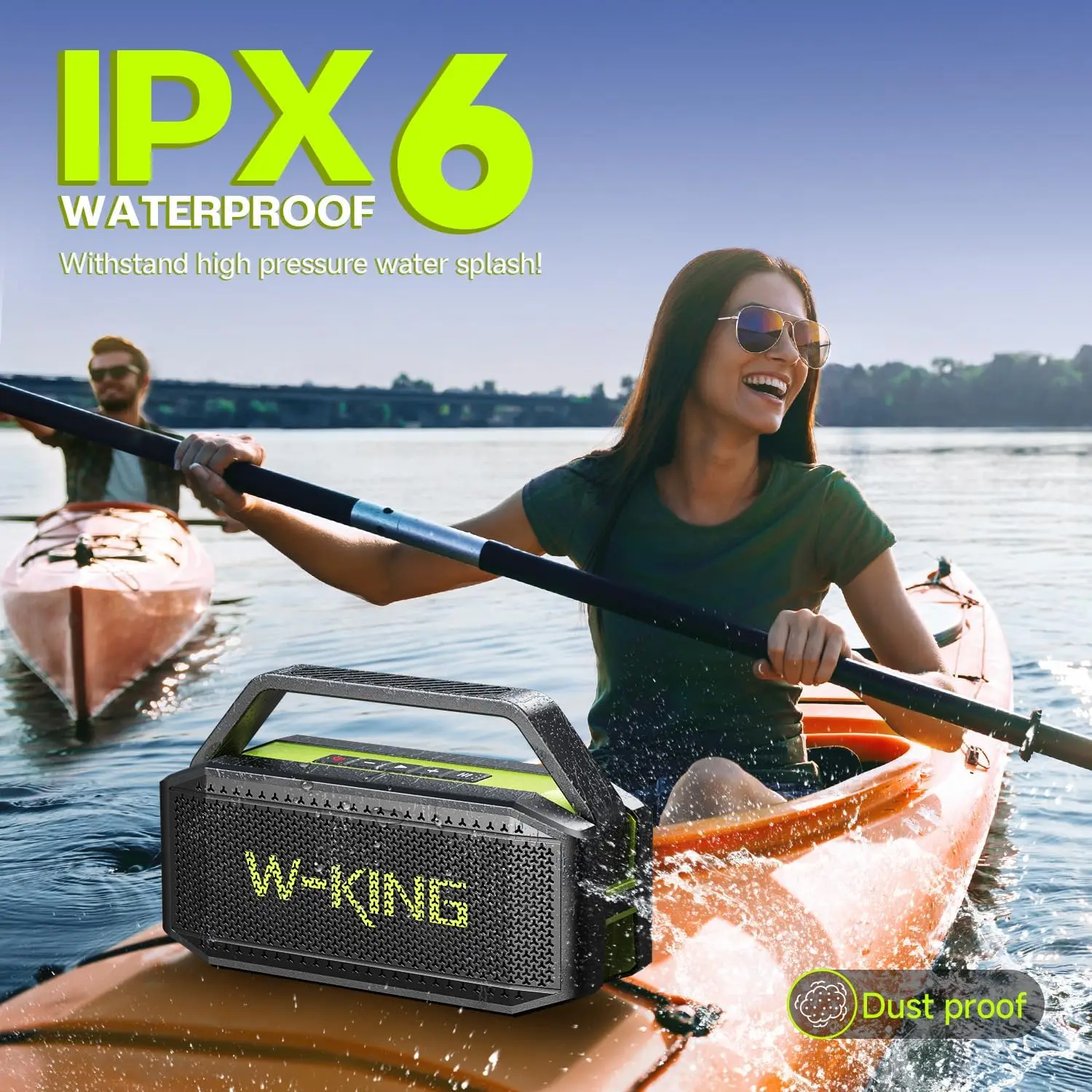 Bluetooth Speaker, 100W,Peak 60W Portable Speaker, Waterproof, Outdoor Party Large Boombox 2 Subwoofer, Deep Bass - Image 5