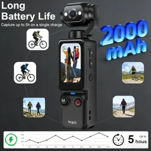 Ultra HD 4K Camcorder, 32GB Memory Card Tripod, Anti-Shock Stabilization, 180° Flip Screen, Auto Focus ,Rechargeable - Thumbnail Image 6